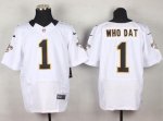 Jerseys Factory Cheap Nike Saints #1 Who Dat White Men's Stitche