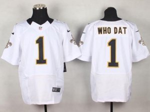 Jerseys Factory Cheap Nike Saints #1 Who Dat White Men's Stitche