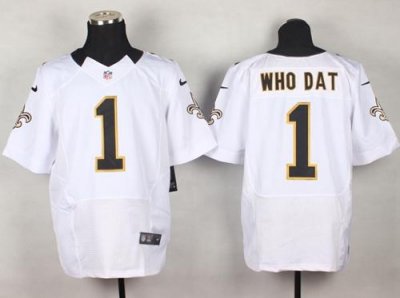 Jerseys Factory Cheap Nike Saints #1 Who Dat White Men's Stitche