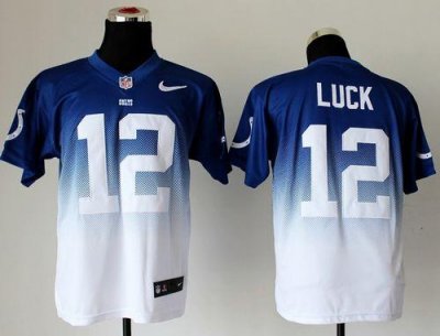 Jerseys Factory Cheap Nike Colts #12 Andrew Luck Royal Blue/Whit