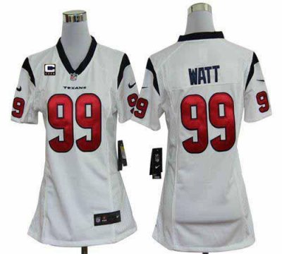 Jerseys Factory Cheap Nike Texans #99 J.J. Watt White With C Pat