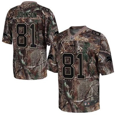 Jerseys Factory Cheap Nike Lions #81 Calvin Johnson Camo Men's E