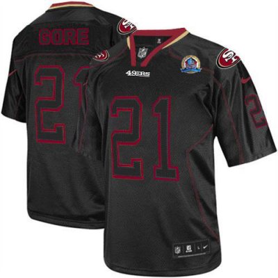 Jerseys Factory Cheap Nike 49ers #21 Frank Gore Lights Out Black