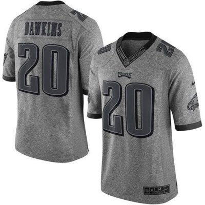 Jerseys Factory Cheap Nike Eagles #20 Brian Dawkins Gray Men's S