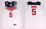 Jerseys Factory Cheap Nike 2014 Team USA #5 Kevin Durant White S