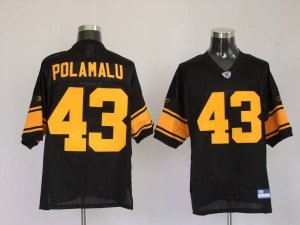 Jerseys Factory Cheap Steelers #43 Troy Polamalu Black With Yell