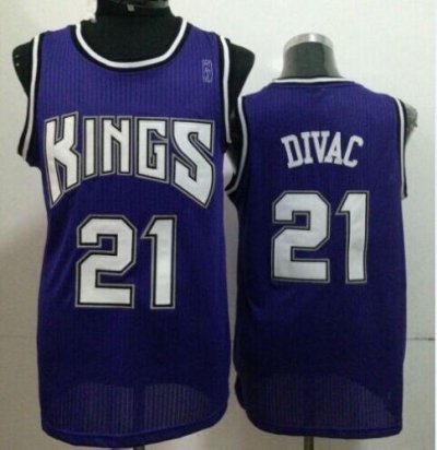 Jerseys Factory Cheap Kings #21 Vlade Divac Purple Throwback Sti