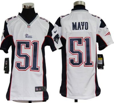 Jerseys Factory Cheap Nike Patriots #51 Jerod Mayo White Youth E