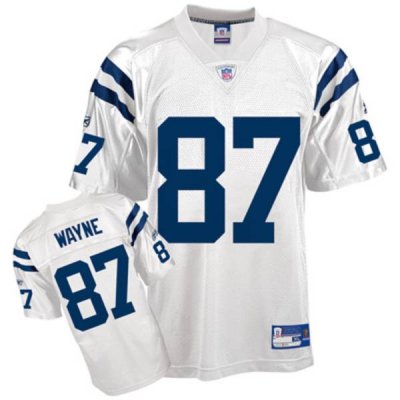 Jerseys Factory Cheap Colts #87 Reggie Wayne White Embroidered Y