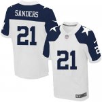 Jerseys Factory Cheap Nike Cowboys #21 Deion Sanders White Thank
