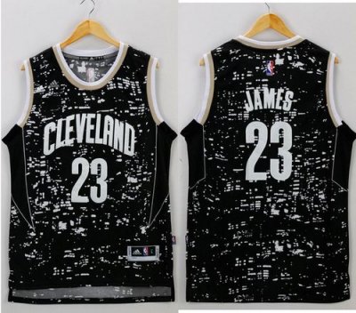 Jerseys Factory Cheap Cavaliers #23 LeBron James Black City Ligh