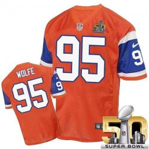Jerseys Factory Cheap Nike Broncos #95 Derek Wolfe Orange Throwb