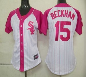 Jerseys Factory Cheap White Sox #15 Gordon Beckham White/Pink Wo