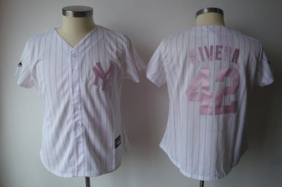 Jerseys Factory Cheap Yankees #42 Mariano Rivera White With Pink