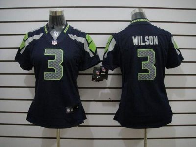 Jerseys Factory Cheap Nike Seahawks #3 Russell Wilson Steel Blue