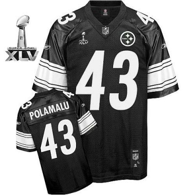 Jerseys Factory Cheap Steelers #43 Troy Polamalu Black Shadow Su