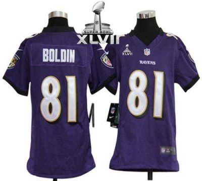 Jerseys Factory Cheap Nike Ravens #81 Anquan Boldin Purple Team