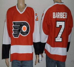 Jerseys Factory Cheap Flyers #7 Bill Barber Orange Embroidered N