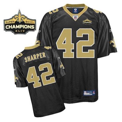 Jerseys Factory Cheap Saints #42 Darren Sharper Black Super Bowl