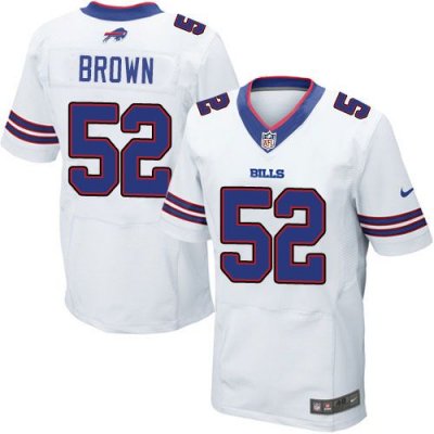 Jerseys Factory Cheap Nike Bills #52 Preston Brown White Men's S