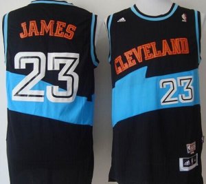 Jerseys Factory Cheap Cavaliers #23 LeBron James Black ABA Hardw