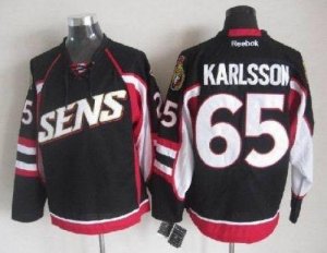 Jerseys Factory Cheap Senators #65 Erik Karlsson Black Throwback
