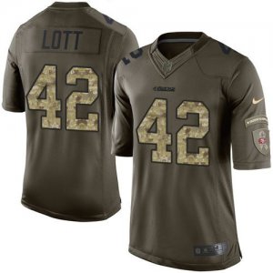 Jerseys Factory Cheap Nike 49ers #42 Ronnie Lott Green Men's Sti