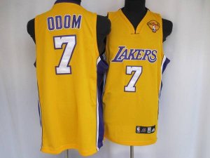 Jerseys Factory Cheap Lakers #7 Lamar Odom Embroidered Yellow Fi