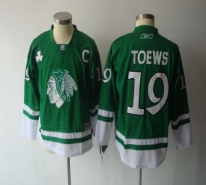 Jerseys Factory Cheap Blackhawks #19 Jonathan Toews Green St. Pa