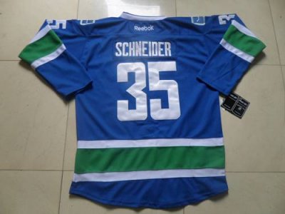 Jerseys Factory Cheap Canucks #35 Cory Schneider Blue Home Embro