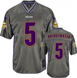 Jerseys Factory Cheap Nike Vikings #5 Teddy Bridgewater Grey Men