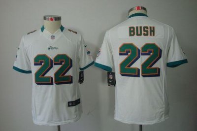 Jerseys Factory Cheap Nike Dolphins #22 Reggie Bush White Youth