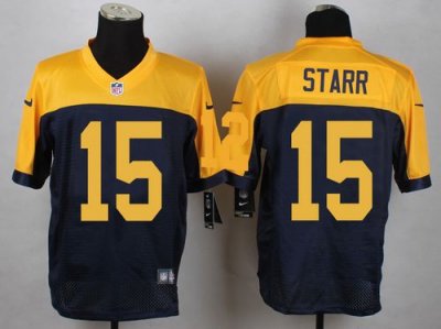 Jerseys Factory Cheap Nike Packers #15 Bart Starr Navy Blue Alte