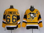 Jerseys Factory Cheap Penguins #66 Mario Lemieux Embroidered Yel