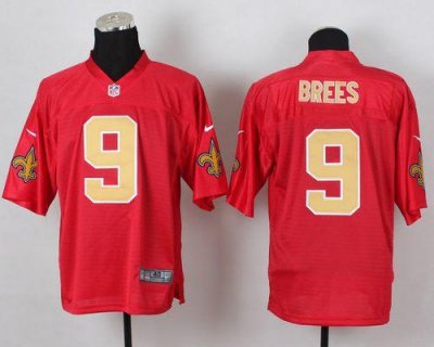 Jerseys Factory Cheap Nike Saints #9 Drew Brees Red Men's Stitch