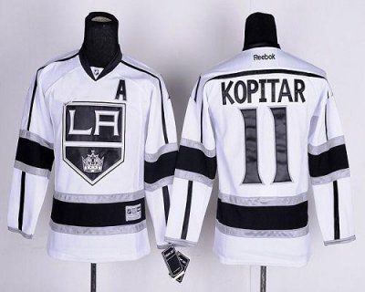 Jerseys Factory Cheap Kings #11 Anze Kopitar White Road Embroide