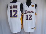 Jerseys Factory Cheap Lakers #12 Shannon Brown Embroidered White