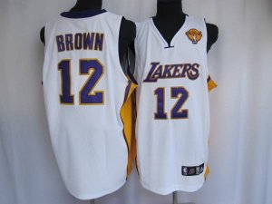 Jerseys Factory Cheap Lakers #12 Shannon Brown Embroidered White