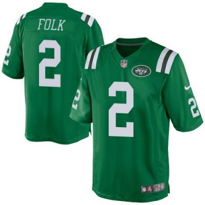 Jerseys Factory Cheap Nike Jets #2 Nick Folk Green Men's Stitche