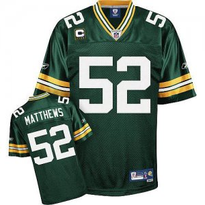 Jerseys Factory Cheap Packers #52 Clay Matthews Green With C pat