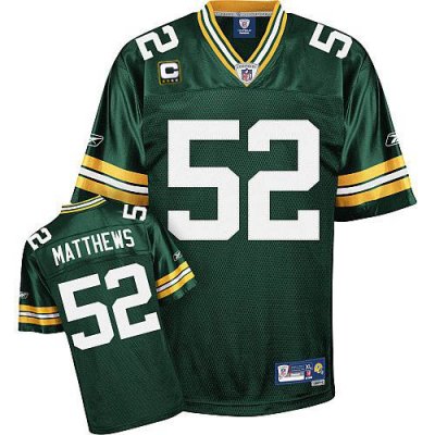 Jerseys Factory Cheap Packers #52 Clay Matthews Green With C pat