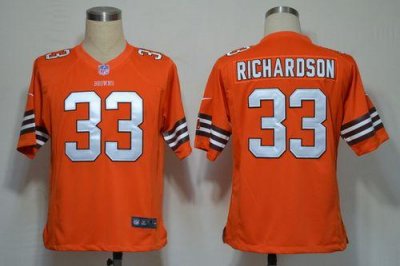 Jerseys Factory Cheap Nike Browns #33 Trent Richardson Orange Al