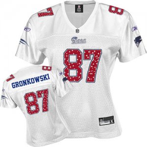 Jerseys Factory Cheap Patriots #87 Rob Gronkowski White Women's
