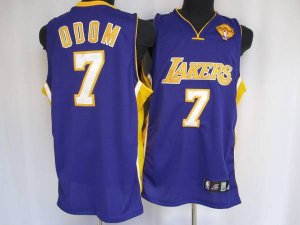 Jerseys Factory Cheap Lakers #7 Lamar Odom Embroidered Purple Fi