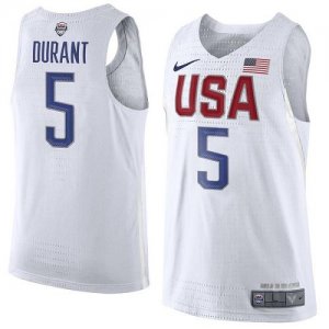 Jerseys Factory Cheap Nike Team USA #5 Kevin Durant White 2016 D