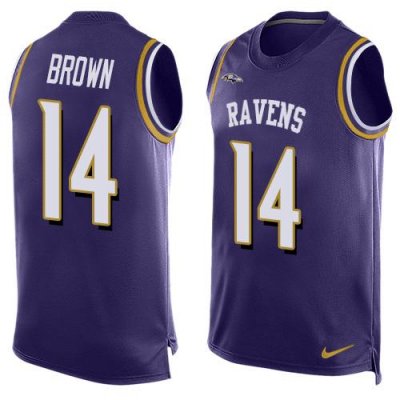 Jerseys Factory Cheap Nike Ravens #14 Marlon Brown Purple Team C