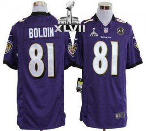 Jerseys Factory Cheap Nike Ravens #81 Anquan Boldin Purple Team