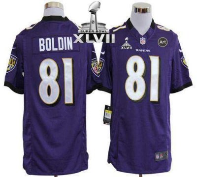 Jerseys Factory Cheap Nike Ravens #81 Anquan Boldin Purple Team