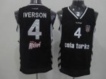 Jerseys Factory Cheap 76ers #4 Allen Iverson Black Swingman Stit