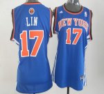 Jerseys Factory Cheap Knicks #17 Jeremy Lin Blue Women's Road Em